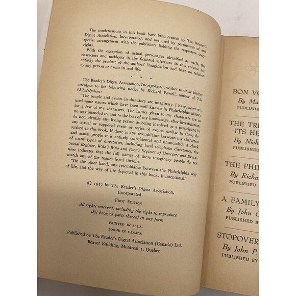 Readers Digest Condensed Books Vol 1 1957 Winter HC - Near Mint - Picture 4 of 7